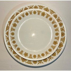 Vintage Corelle Butterfly Gold Dinner Plates and Salad Plates Set of 14 Pieces